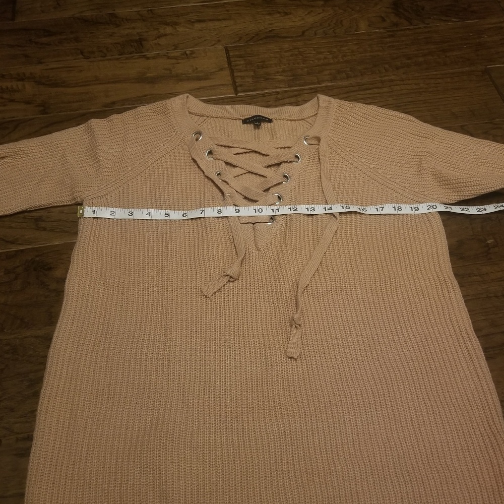 Staccato Lace-up-front sweater Dusty Mauve Large - Picture 3 of 5